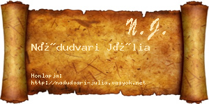 Nádudvari Júlia névjegykártya