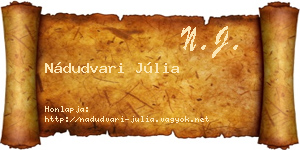 Nádudvari Júlia névjegykártya