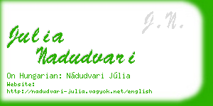 julia nadudvari business card